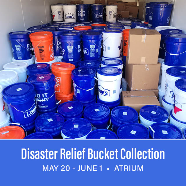May 20 - June 1
Join Community Committee Deacons and CWS to help those affected by natural disasters by filling a bucket with much needed supplies.
